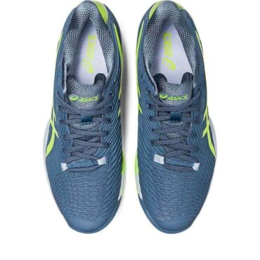 Asics Asics Solution Speed Ff 2 Tennis Shoes (STEEL BLUE/HAZARD GREEN) P4
