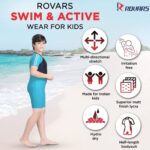 Rovars Boys Poly - Spandex Unisex Swim and Skating Wear-Navy (3)