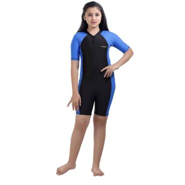 Rovars Girls's Poly Spandex Multipurpose Wear for Swimming ( Royal Blue)