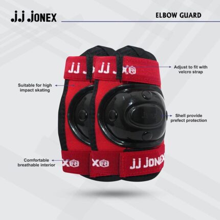 JONEX Protective Skating Guard Kit (Red-Black) (5)