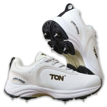 SS Ton Pro 9000 Cricket Spike Shoes -White/Black P3