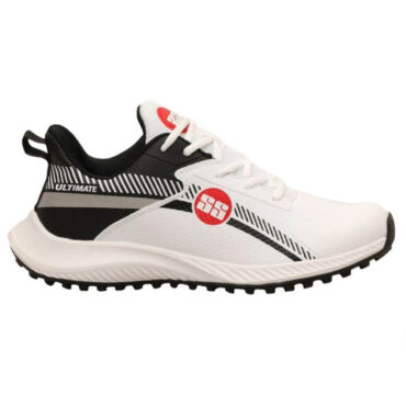 SS Ultimate Cricket Shoes-Black/White