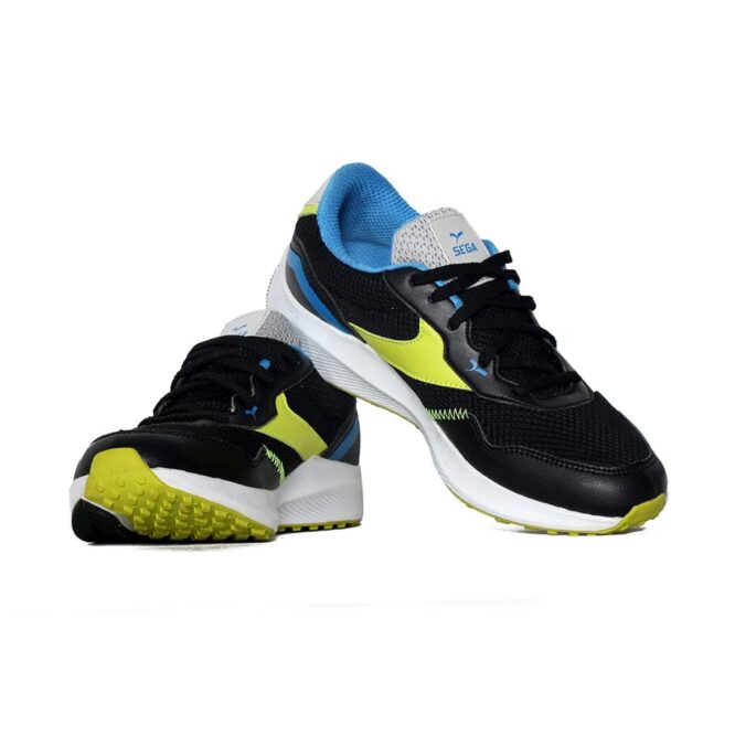 Sega Breeze Run JoggingMultipurpose Shoes (BlackLime) (1)