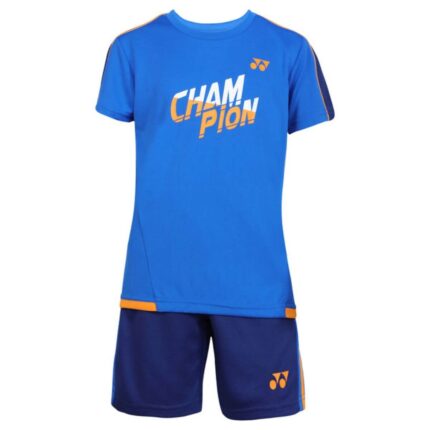 Yonex 1593 Round Neck T-Shirt and Short set for Junior (Princess Blue) (4)