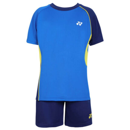 Yonex 1595 Round Neck T-Shirt and Short set for Junior (Princess Blue) (1)