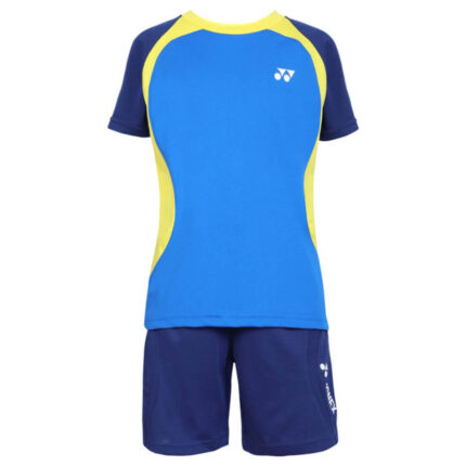 Yonex 1597 Round Neck T-Shirt and Short Set for Junior (Princess Blue) (1)
