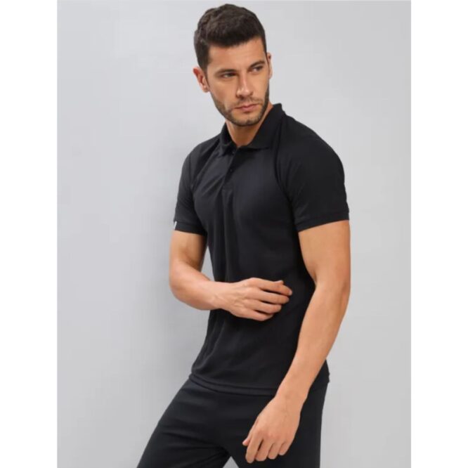 Technosport Polo Neck Half Sleeve T-Shirt -OR 51- Black