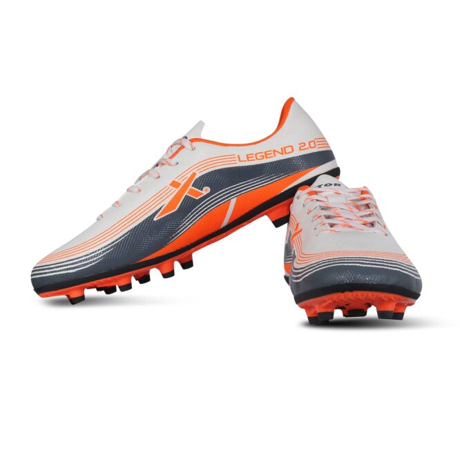Vector X Legend 2.0 Football Shoes (White-Orange) (3)