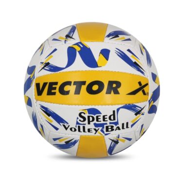 Vector X Speed PVC Hand Stitched 18 Panel Volleyball (Yellow-Blue, Size 4) (2)