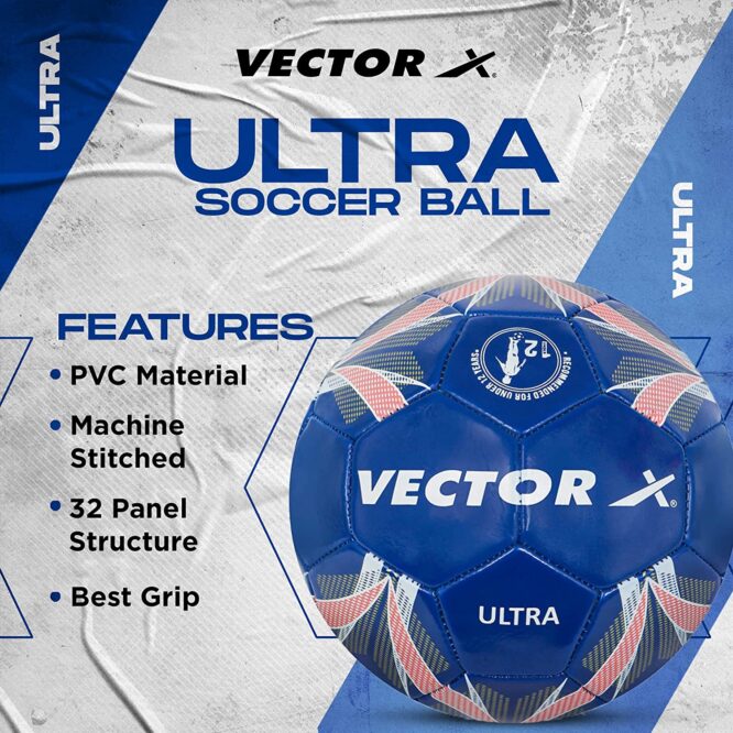 Vector X Ultra PVC Machine Stitched Football (Blue, Size-5) (1)