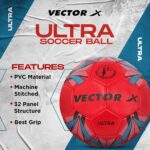 Vector X Ultra PVC Machine Stitched Football (Red, Size-5) (3)