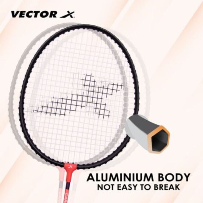 Vector X Vxb 7022 Badminton Racquet (34Th Cover - Orange Black) (3)