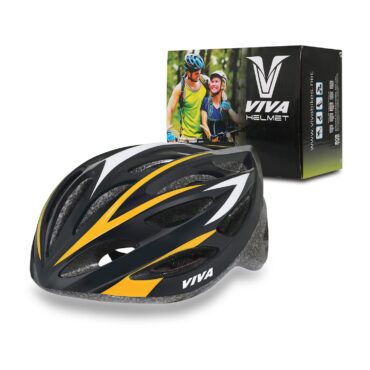 Viva AY-21-L Adjustable CyclingSkating Helmet (BLACK-YELLOW) (1)