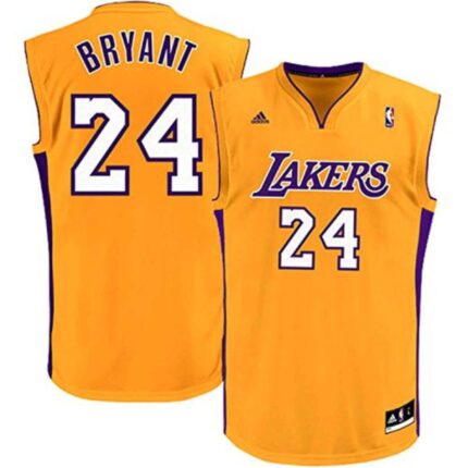 Basketball Los Angeles Lakers Kobe Bryant Away Jersey (Fans Wear)-Yellow/Purple P1