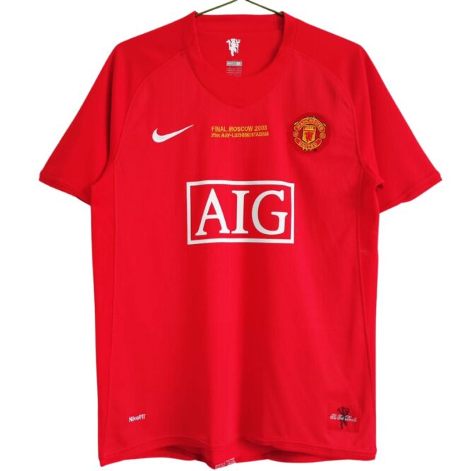 Manchester United Away Retro 2008 Football Jersey (Fans Wear) Red
