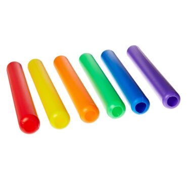 Fitfix Plastic Relay Race Batons- Senior 1.50 INCH (Multicolour-Set of 8)