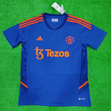 Manchester United Tezos Football Jersey (Fans Wear) Blue p1