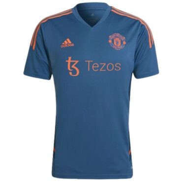 Manchester United Tezos Football Jersey (Fans Wear) Blue