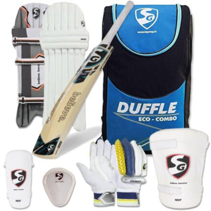 SG Eco Duffle Kashmir Willow Full Cricket Kit (BlackBlue)