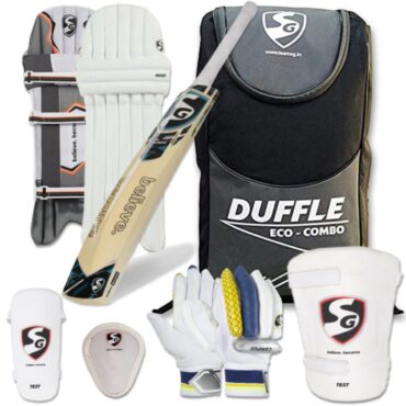 SG Eco Duffle Kashmir Willow Full Cricket Kit (BlackGrey)