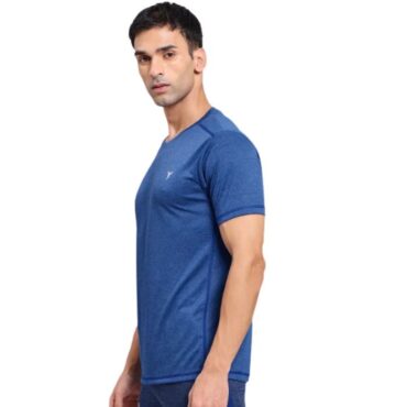 Technosport Men's Active Crew Neck Half Sleeve T-Shirt-OR40 (Blue) (2)