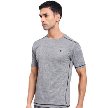 Technosport Men's Active Crew Neck Half Sleeve T-Shirt-OR40 (Grey) (1)