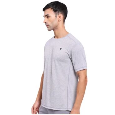 Technosport Men's Active Crew Neck Half Sleeve T-Shirt-OR40 (Light Grey)
