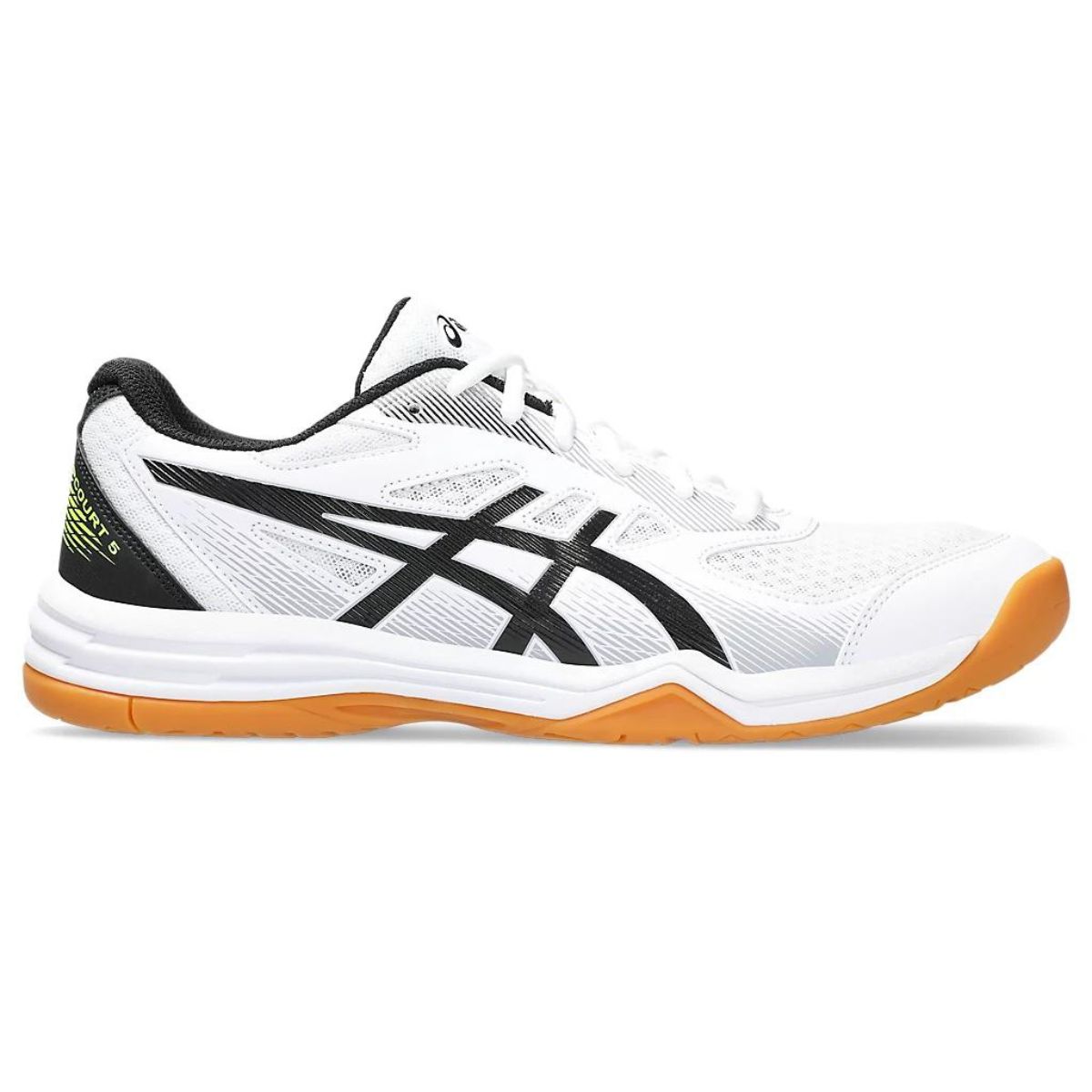 Asics Upcourt 5 Badminton Shoes ( White/Safety Yellow) – Sports Wing ...