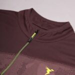 Technosport Men's Active Zip Neck Full Sleeve T-Shirt-P612 (Burgundy)