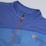 Technosport Men's Active Zip Neck Full Sleeve T-Shirt-P612 (Denim)