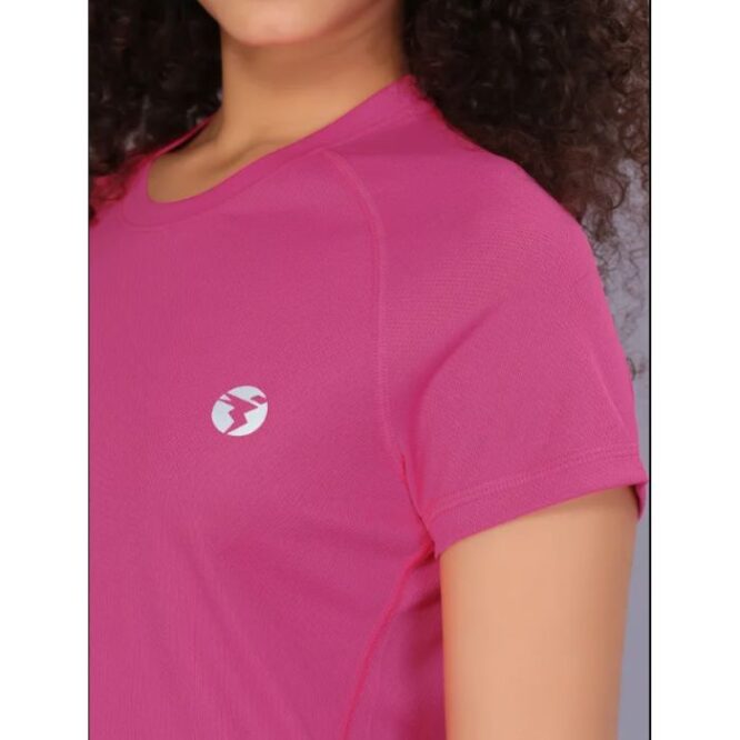 Technosport Women Active Slim Fit T-Shirt-W105 (Bubble Pink)