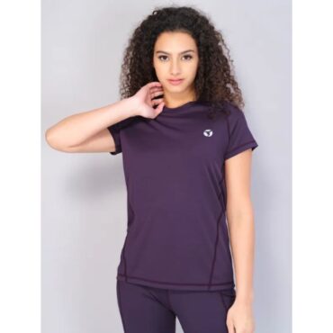 Technosport Women Active Slim Fit T-Shirt-W105 (Fusia Purple)