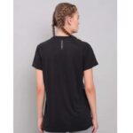 Women's Active Crew Neck Half Sleeve Running T-Shirt (W-112)- Black