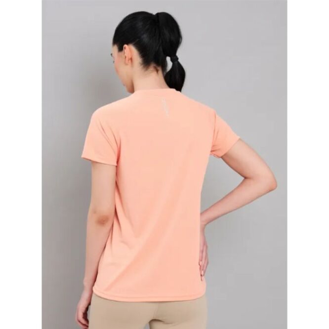 Women's Active Crew Neck Half Sleeve Running T-Shirt (W-112)- Peach