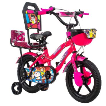 HI-FAST 14 inch Kids Cycle for Boys & Girls 2 to 5 Years with Back Seat & Training Wheels (95% Assembled), (Pink) p1