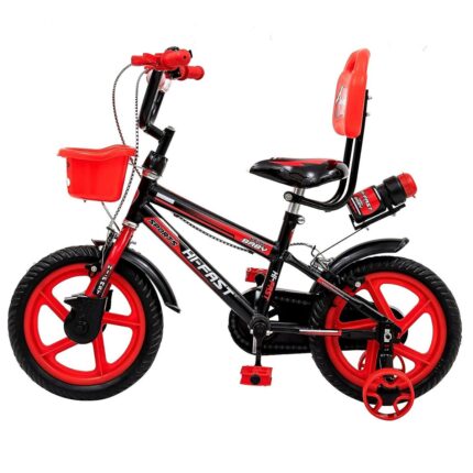 HI-FAST 14 inch Sports Kids Cycle for Boys & Girls 2 to 5 Years with Training Wheels (95% Assembled), (Red) p1