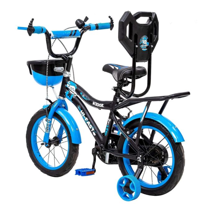 HI-FAST 16 inch Kids Cycle for 4 to 7 Years Boys & Girls with Training Wheels & Carrier (KIDOZ-16T-95% Assembled), Blue p3