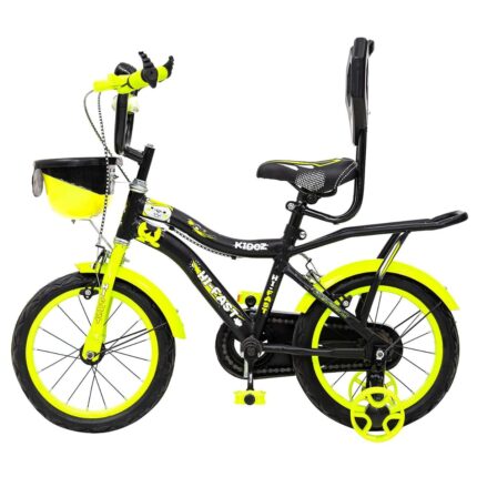HI-FAST 16 inch Kids Cycle for 4 to 7 Years Boys & Girls with Training Wheels & Carrier (KIDOZ-16T-95% Assembled), Green p1