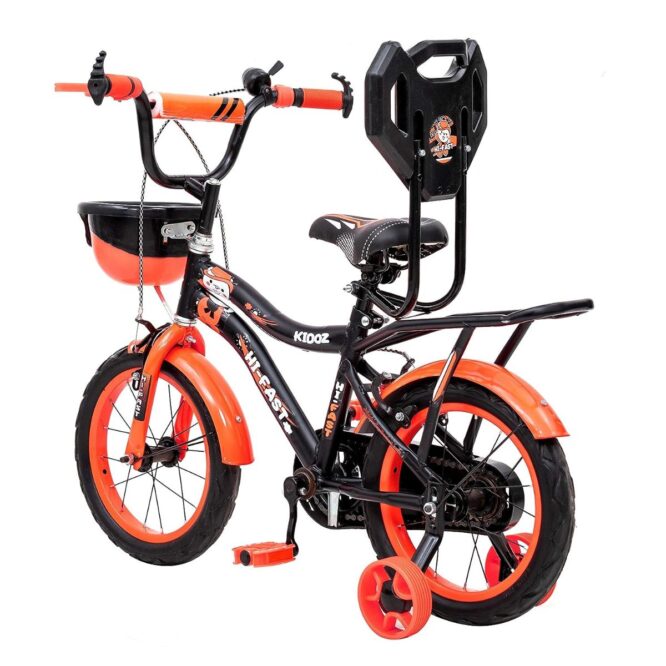 HI-FAST 16 inch Kids Cycle for 4 to 7 Years Boys & Girls with Training Wheels & Carrier (KIDOZ-16T-95% Assembled), Orange p3
