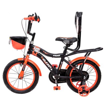 HI-FAST 16 inch Kids Cycle for 4 to 7 Years Boys & Girls with Training Wheels & Carrier (KIDOZ-16T-95% Assembled), Orange p1