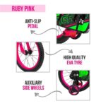 HI-FAST 16 inch Kids Cycle for 4 to 7 Years Boys & Girls with Training Wheels (FIGHTER-16T-95% Assembled), Pink p2