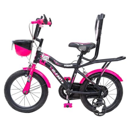 HI-FAST 16 inch Kids Cycle for 4 to 7 Years Boys & Girls with Training Wheels & Carrier (KIDOZ-16T-95% Assembled), Pink p3