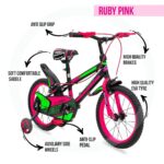HI-FAST 16 inch Kids Cycle for 4 to 7 Years Boys & Girls with Training Wheels (FIGHTER-16T-95% Assembled), Pink p1