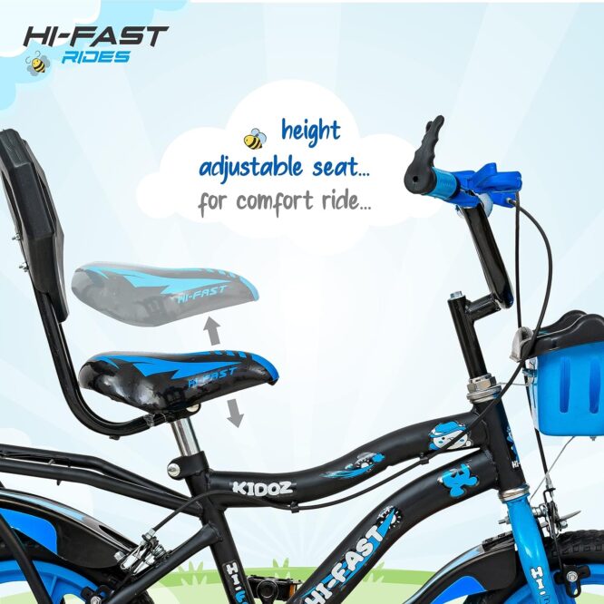 HI-FAST Kidoz Fun and Easy-Ride 14 Inch Cycles for Kids Ages 2-5 Years with Training Wheels and 95% Assembled-Blue p2