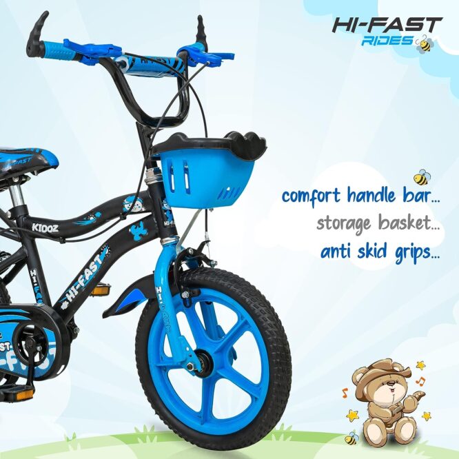 HI-FAST Kidoz Fun and Easy-Ride 14 Inch Cycles for Kids Ages 2-5 Years with Training Wheels and 95% Assembled-Blue p3