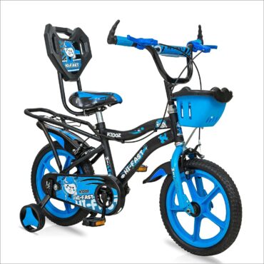 HI-FAST Kidoz Fun and Easy-Ride 14 Inch Cycles for Kids Ages 2-5 Years with Training Wheels and 95% Assembled-Blue