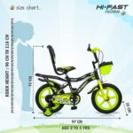 HI-FAST Kidoz Fun and Easy-Ride 14 Inch Cycles for Kids Ages 2-5 Years with Training Wheels and 95% Assembled-Green p2