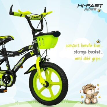 HI-FAST Kidoz Fun and Easy-Ride 14 Inch Cycles for Kids Ages 2-5 Years with Training Wheels and 95% Assembled-Green p4