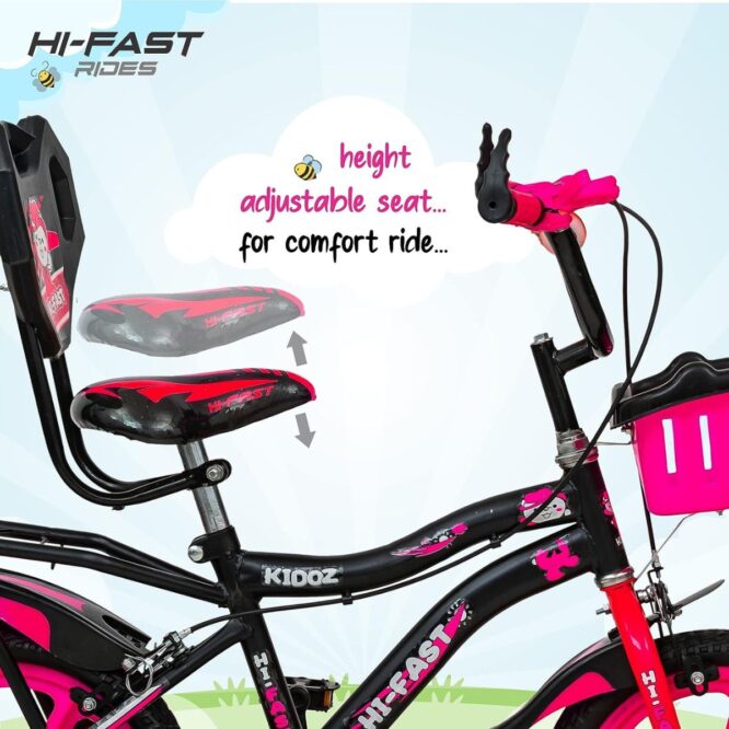 HI-FAST Kidoz Fun and Easy-Ride 14 Inch Cycles for Kids Ages 2-5 Years with Training Wheels and 95% Assembled-Pink p4