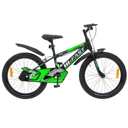 HI-FAST Smash 20T Cycle for Boys & Girls 7 to 10 Years with Tyre-Tube & Side Stand (Semi-Assembled) 20 Inches,Road Bike- Green